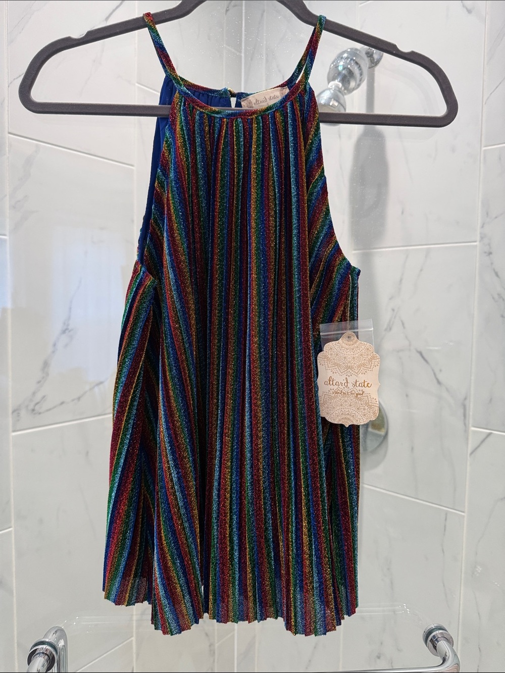 Womens/girls multicolor festive Stripe Halter top - NWT size S